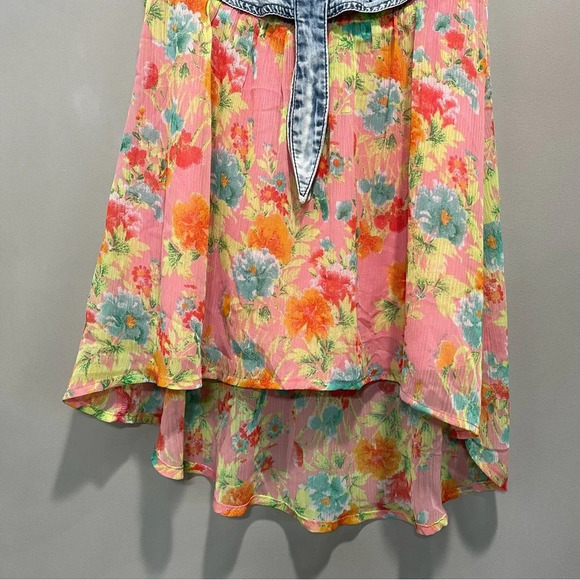 Girls Guess Denim With Flowy Bottom Dress Size S (7/8) - Picture 3 of 8